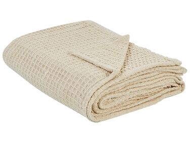 Cotton Bedspread 150 x 200 cm Beige CHAGYL  