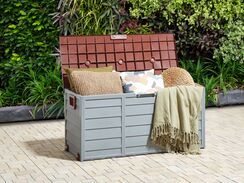 Säilytyslaatikko puutarhaan 112x50 cm beige/ruskea LOCARNO Säilytyslaatikko puutarhaan 112x50 cm beige/ruskea LOCARNO