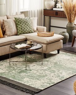 Matto viskoosi vihreä/beige 160 x 230 cm AKARSU Matto viskoosi vihreä/beige 160 x 230 cm AKARSU