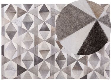 Kožený koberec 160 x 230 cm sivý ALAKA