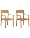 Conjunto de 2 cadeiras em madeira de acácia clara FORNELLI_823588