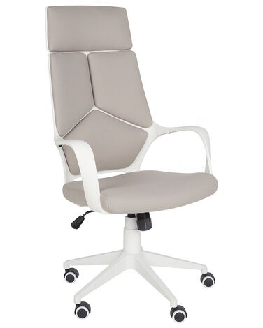 Krzesło biurowe regulowane beżowoszare z białym DELIGHT
