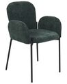 Set of 2 Fabric Dining Chairs Dark Green ALBEE_908190
