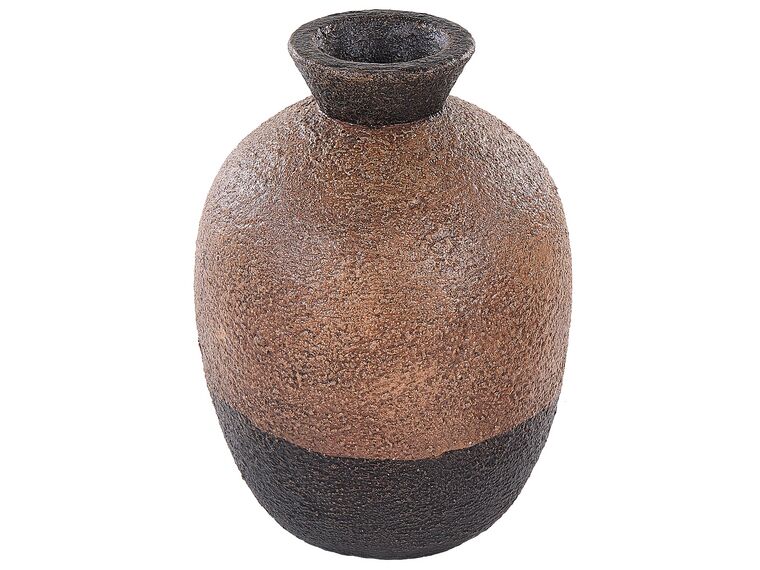 Decoratieve vaas terracotta bruin/zwart 30 cm AULIDA _850389