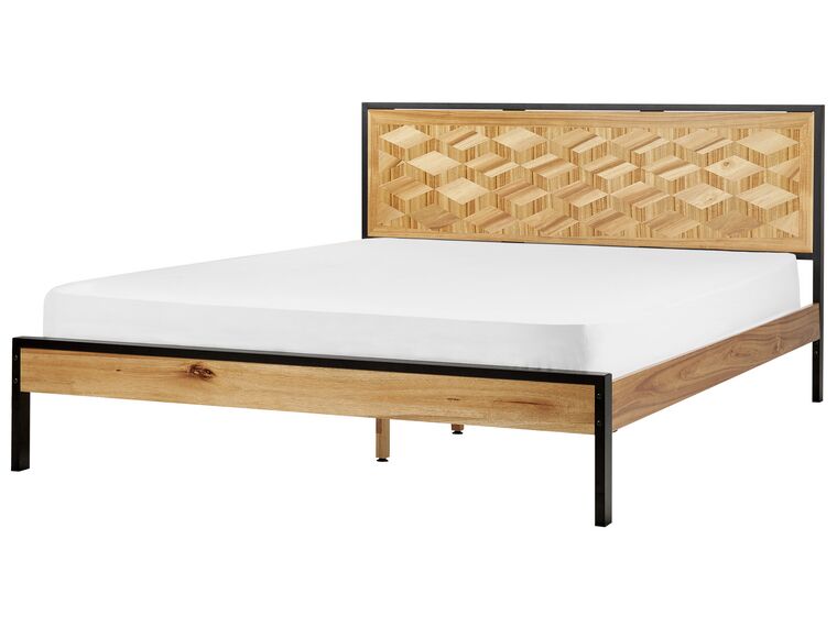 Łóżko 180 x 200 cm jasne drewno ERVILLERS_907962