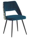  Sada 2 sametových jídelních židlí modrá ANSLEY_774216