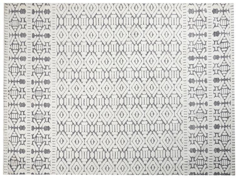 Vloerkleed polyester wit/grijs 300 x 400 cm SIBI_883788