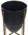 Metal Plant Pot Stand 16 x 16 x 41 cm Black with Gold LEFKI_804731