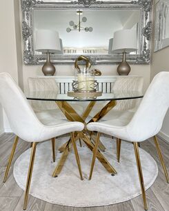 Круглый вискозный ковер - 140 см светло-серый GESI II