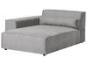Right Hand 2 Seater Modular Fabric Corner Sofa with Ottoman Grey HELLNAR_911889