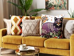 Koristetyyny puuvilla monivärinen kirjailtu 50 x 50 cm PHUSRO