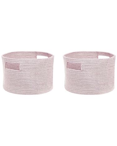 Conjunto de 2 cestas de algodón rosa pastel 20 cm CHINIOT
