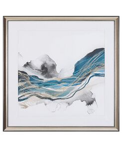 Kehystetty taulu sininen/harmaa 60 x 60 cm BAGI