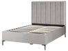 Zamatová posteľ s nočnými stolíkmi 140 x 200 cm sivá SEZANNE_800110