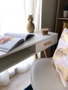 Sminkbord / Skrivbord med 2 lådor och hylla 120 x 45 cm vit/ljusbrun FRISCO_837122