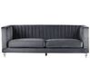 3 Seater Velvet Fabric Sofa Grey ARVIKA_806155