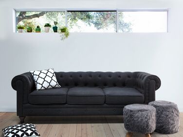 3-seters sofa grafittgrå CHESTERFIELD