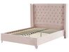 Velvet EU King Size Bed Pink LUBBON_832457