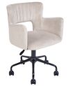 Krzesło biurowe regulowane welurowe beżowoszare SANILAC_855169