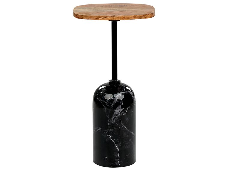 Metal Side Table Light Wood and Black OASIS_912799