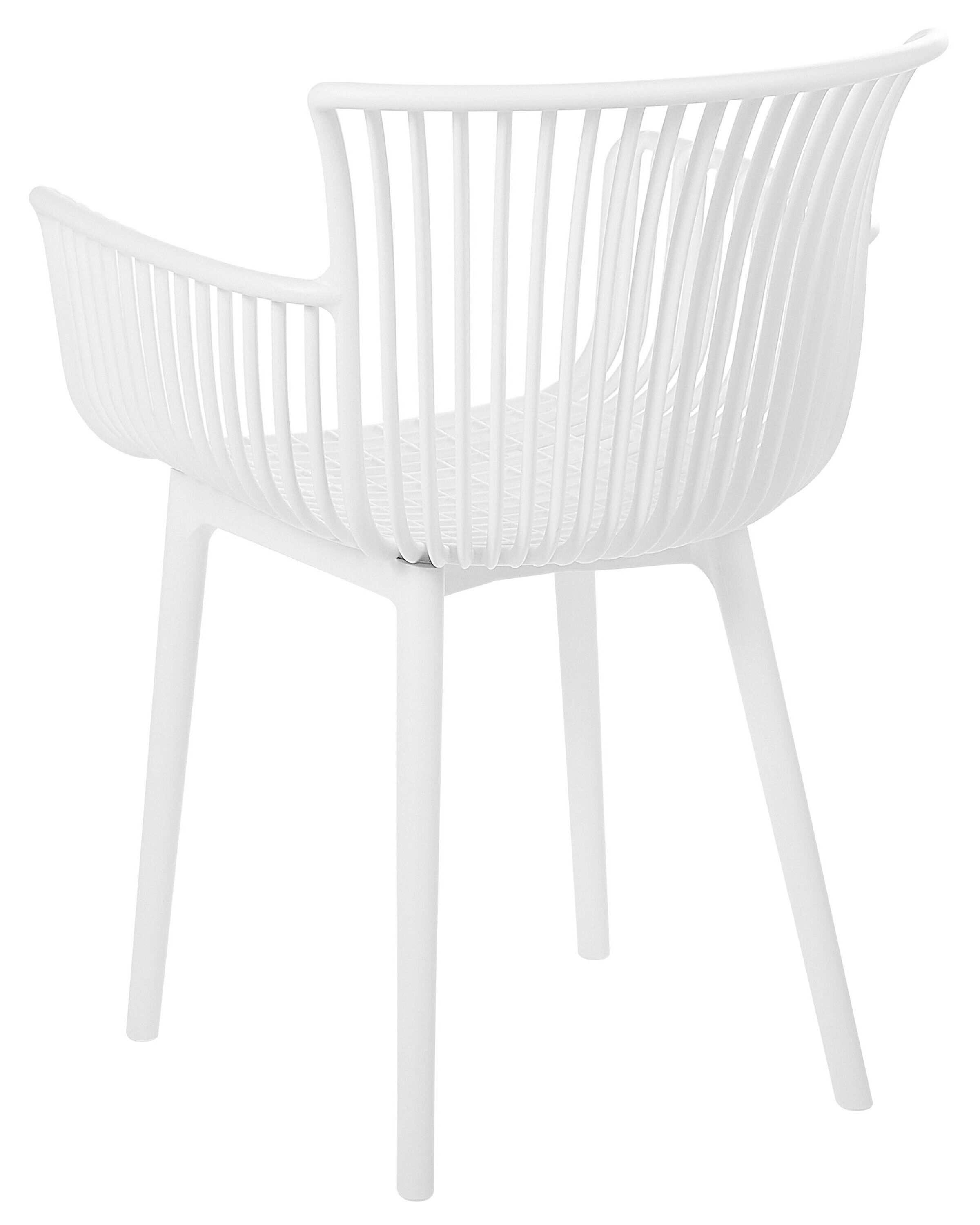 Set of 4 Plastic Dining Chairs White PESARO Beliani.co.uk