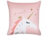 Set of 2 Velvet Kids Cushions Unicorn Motif 45 x 45 cm Pink UNIOLA_879410
