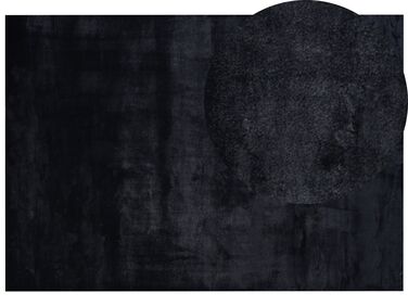 Koberec z umelej zajačej kožušiny 160 x 230 cm čierny MIRPUR