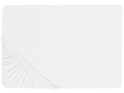 Puuvillalakana muotoonommeltu valkoinen 160 x 200 cm JANBU Puuvillalakana muotoonommeltu valkoinen 160 x 200 cm JANBU