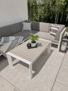 Divano angolare da giardino con tavolino in alluminio bianco CASTELLA_826358
