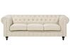 3 Seater Fabric Sofa Beige CHESTERFIELD _716922