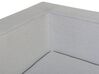 Sofá esquinero 7 plazas modular de poliéster gris claro/negro izquierdo con reposapiés AREZZO_867756