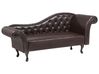 Right Hand Faux Leather Chaise Lounge Brown LATTES_697337