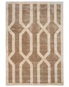 Teppich Viskose braun / hellbeige 160 x 230 cm geometrisches Muster Kurzflor MAHRIN_904600