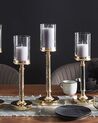 Glass Hurricane Candle Holder 41 cm Gold with Black ABBEVILLE_788845