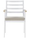 Conjunto de 4 sillas de jardín de metal blanco/beige CAVOLI_818166