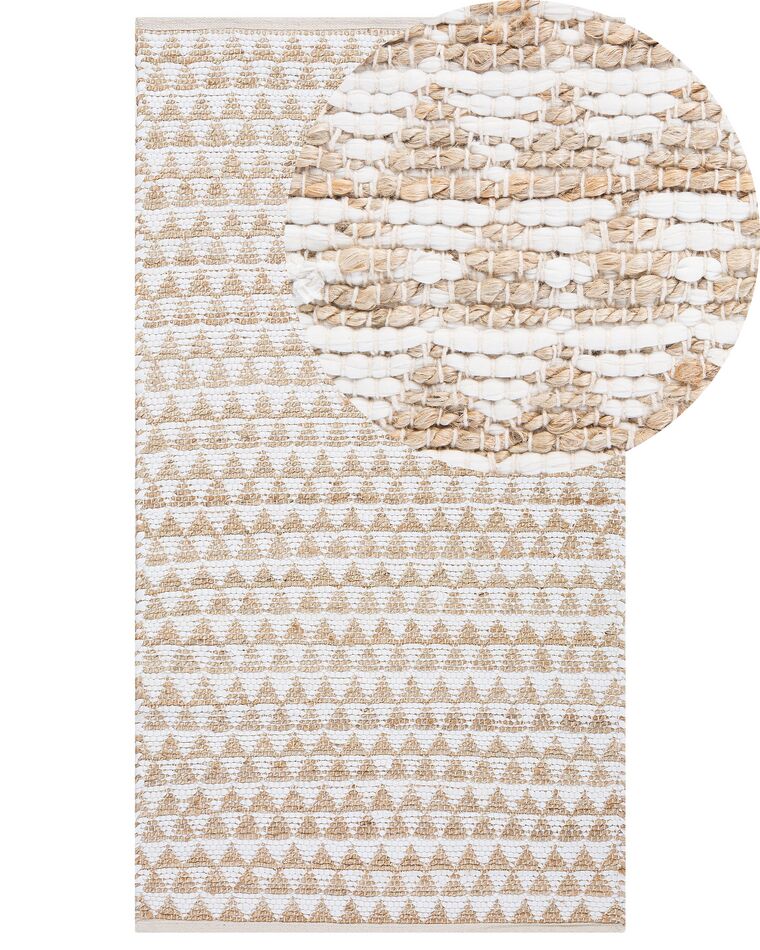 Teppich Baumwolle beige 80 x 150 cm Kurzflor TUNCELI_513392