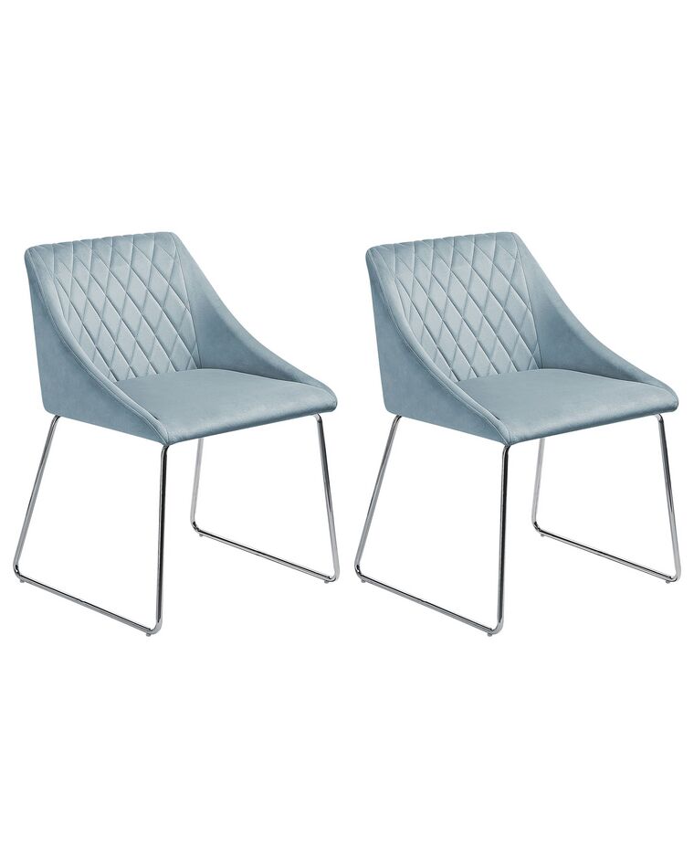 Set of 2 Velvet Dining Chairs Light Blue ARCATA_808587