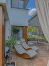 Wooden Garden Sun Lounger with Cushion Taupe BRESCIA_828663