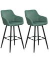 Set of 2 Velvet Bar Chairs Green CASMALIA_898987