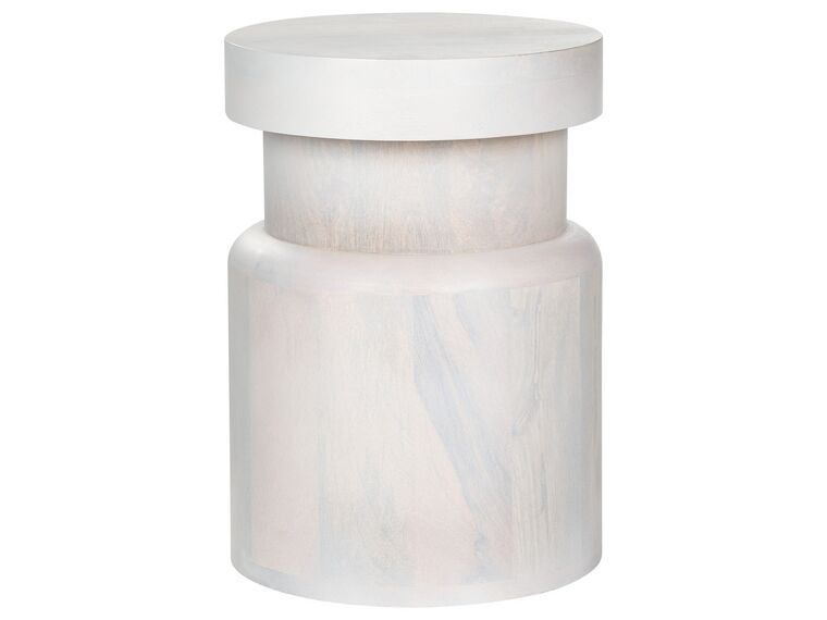 Mango Wood Side Table Off-White CARNABY_905547