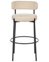 Set of 2 Boucle Bar Chairs Light Beige ALLISON_913869