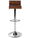 Conjunto de 2 sillas de bar de madera marrón/plateado VALENCIA_694419