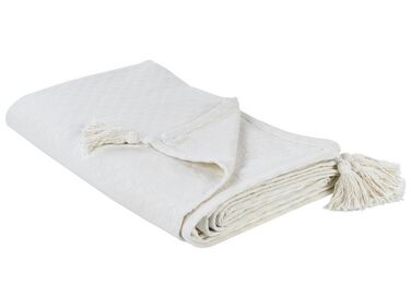 Cotton Bedspread 150 x 200 cm Off-White LINDULA