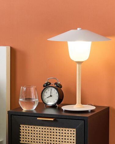 Wooden Table Lamp White MOPPY