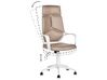 Faux Leather Swivel Office Chair Beige and White DELIGHT_834161