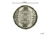 Round Cotton Area Rug with Tassels ø 120 cm Cream and Green KAHTA_756596