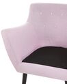 Rózsaszín és fekete kárpitozott fotel DRAMMEN_797504