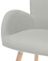 Conjunto de 2 sillas de comedor de poliéster gris claro/madera clara BROOKVILLE_731288