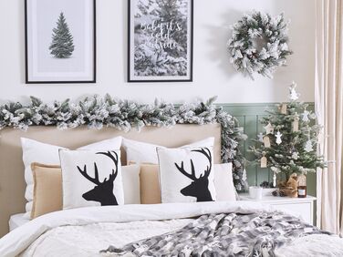 Set of 2 Cotton Cushions Reindeer Motif 45 x 45 cm Black and White SHADRACK