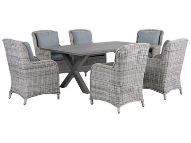 Trädgårdsmöbelset av bord och 6 stolar grå CASCAIS 